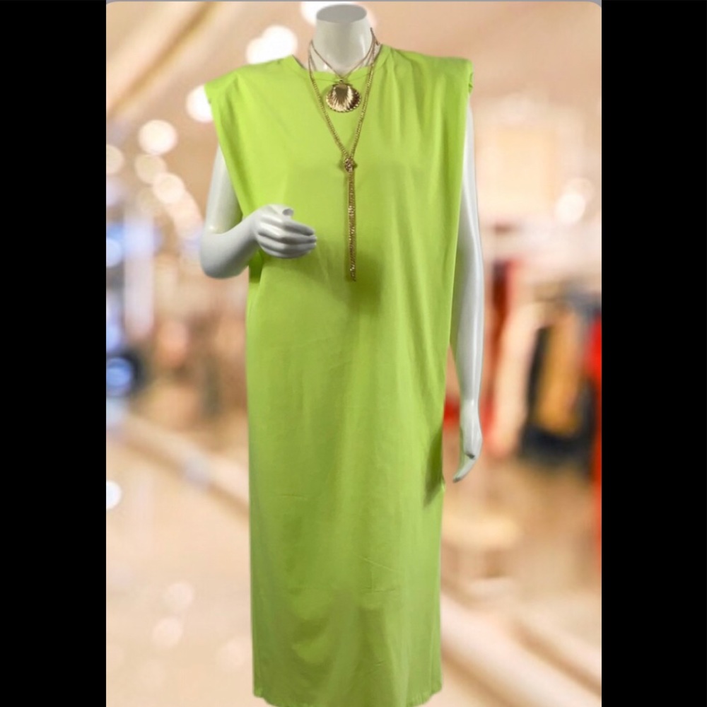 Padded shoulder dress